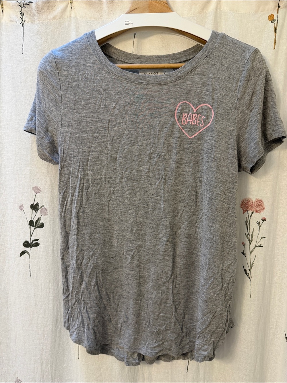 Gilly Hicks Gray Crewneck Tee with Subtle Heather